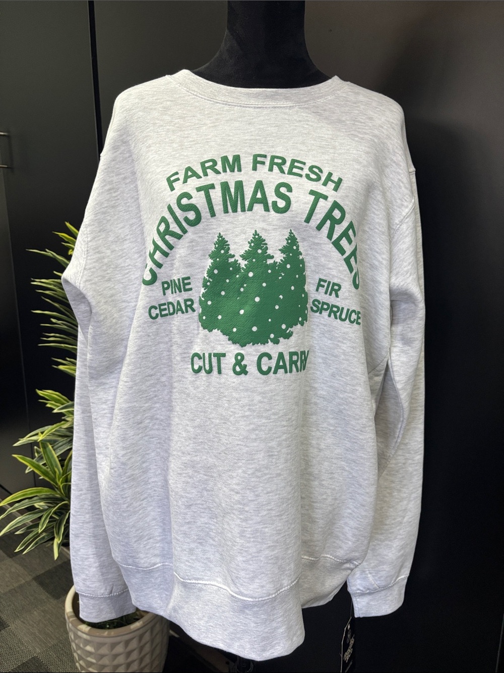Pacific & Co. Christmas Trees Cut & Carry & fleece lined pullover sweatshirt